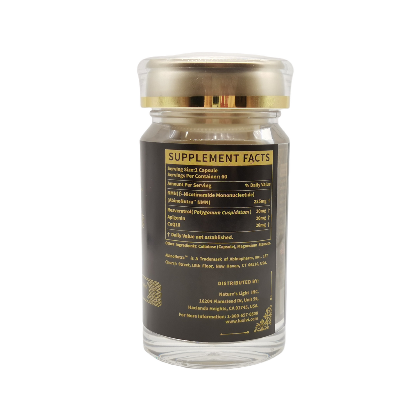 LUXIVI NMN, 225mg/cap, 1 bottle, 60caps