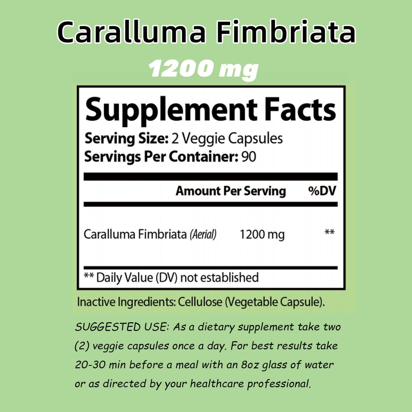Caralluma Fimbriata 1200mg – 180 Veggie Capsules